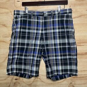 Mens Polo Ralph Lauren Blue Plaid Chino Golf Shorts Size 34.  Performance Shorts